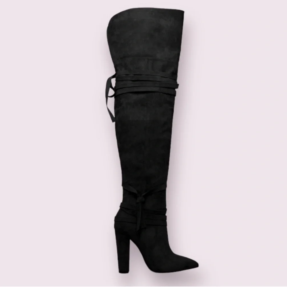 ShoeDazzle Reese Thigh-High Boot in Black